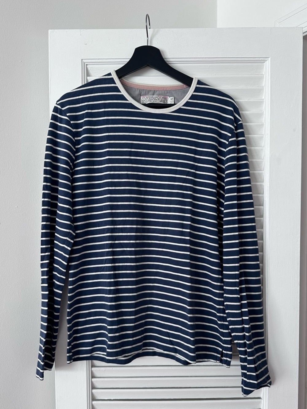 Shipley & Halmos Navy and White Striped Long-Sleeve Crewneck